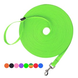 Hi Kiss Dog/Puppy Obedience Recall Training Agility Lead - 15ft 20ft 30ft 50ft 100ft Training Leash - Great for Training, Play, Camping, or Backyard (15 Feet, Green)