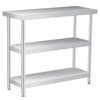 Stainless Steel Prep Table 36 x 14 inch, Heavy Duty