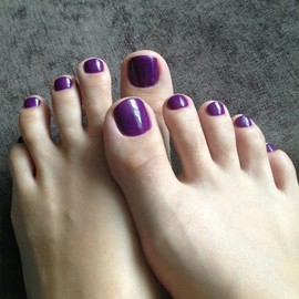 KXAMELIE Press on Toenails Spring Summer Toenails False Nails Short Toenails with Orange White Daisy Flowers for Women Girls Nail Art (Purple)