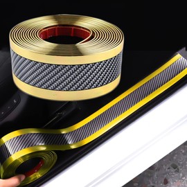Car Door Sill Protector Car Door Sill Protectors Anti-Collision Strips Rubber Waterproof Protective Strip for Car Door Protection Door Sill Protector Bumper Protector (Gold, 7 cm Wide and 3 Metres