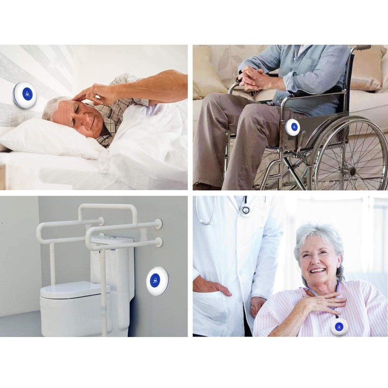 LIOTOIN Wireless Caregiver Pager Call Buttons for Home/Elderly 2 Waterproof