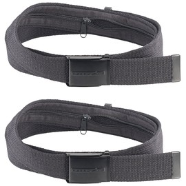 PEARL Urban Belt: Pack of 2 Travel Money Belt with Hidden Money Compartment, Unisex (Safety Belt, Belt with Money Compartment, Outdoor Survival), black
