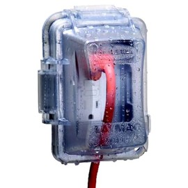Hubbell-Bell Cubierta no metálica resistente a la intemperie para enchufe de 1 salida, Transparente,