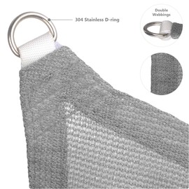 Eden's Decor Rectangular Grey 4' X 10' Sun Shade Sail UV-Blocking Outdoor Shade for Patio Backyard Pergola