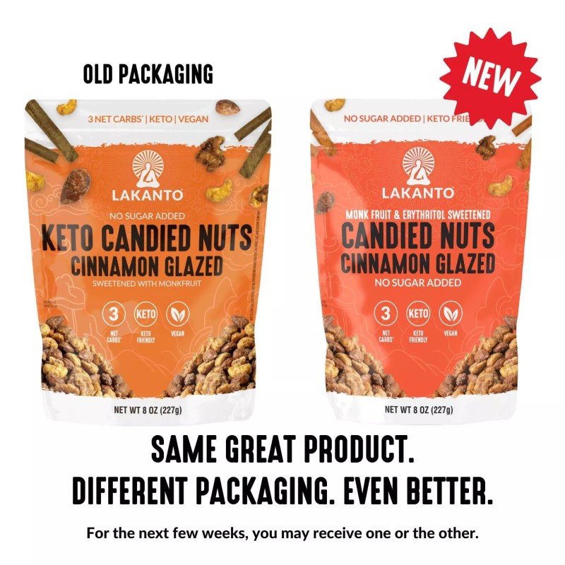 Lakanto Keto Candied Nuts No Sugar Added 8oz Variety Pack