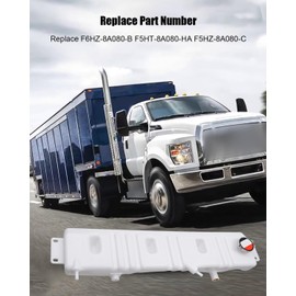 WMJNH F6HZ-8A080-B Radiator Overflow Tank with Cap Fits for Ford Truck F600 F700 F800 1980-1998, Coolant Reservoir Surge Expansion Bottle Tank Replace# F6HZ8A080B F5HT-8A080-HA F5HZ-8A080-C