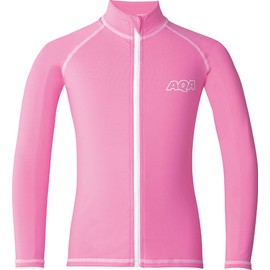 AQA (e-kyu-e-) Marine Wear Junior UV Rash Guard Long Sleeve ronguzippu Pink KW – 4610 11 110