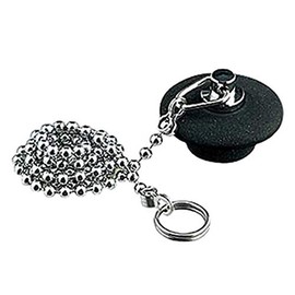 Kakudai W-Type Rubber Stopper for Bath with Chain 650mm 36mm Upper Edge 26mm Lower Edge 15mm Height 491-133