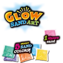 Liberty Imports Glow in The Dark Sand Art Kit for Kids - DIY Arts and Crafts Activity for Kids - Includes 5 Sand Colors, 1 Glow Sand, 5 Sand Art Bottles, and More