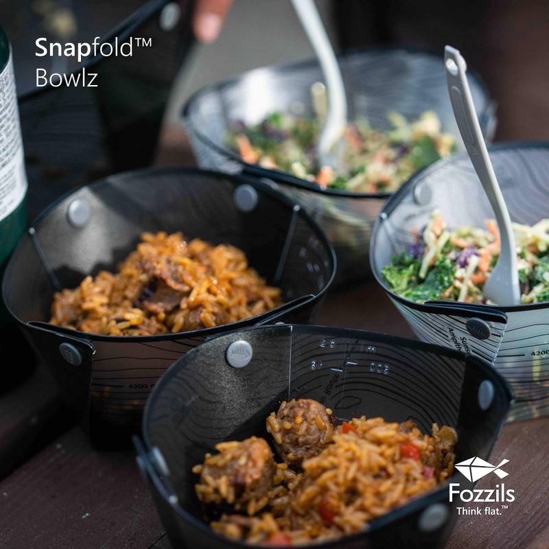 Fozzils Snapfold Bowlz (2pc Bowl), Grey/Mist