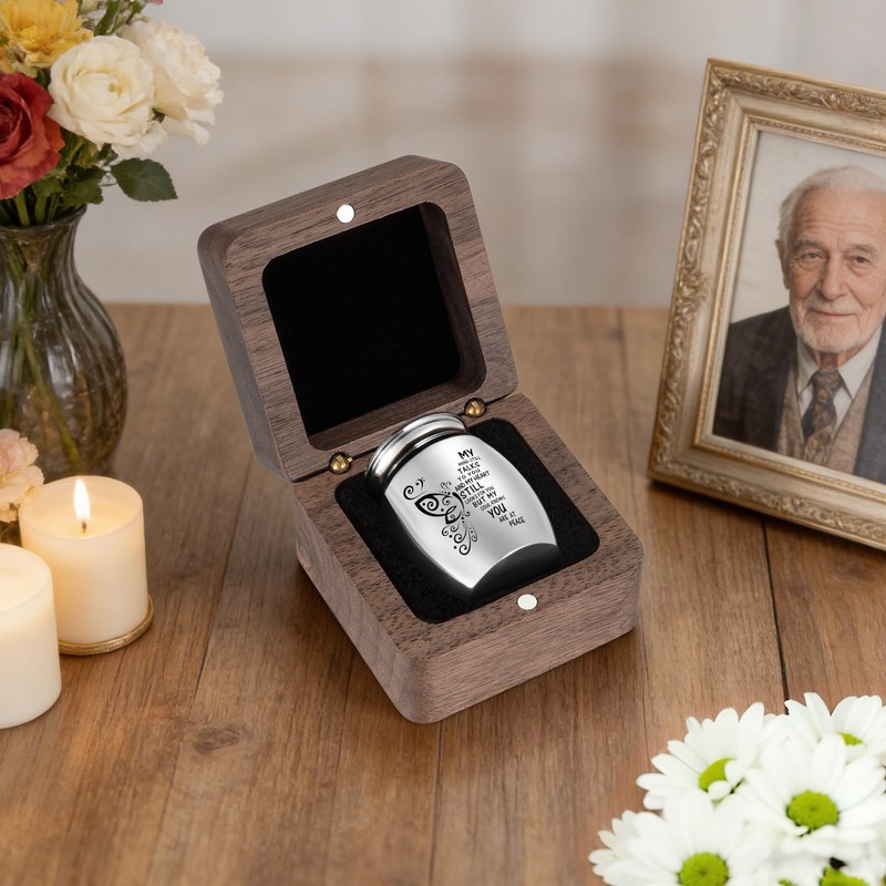 SOITIS Wooden Gift Box for Ashes, Small Urns for Human
