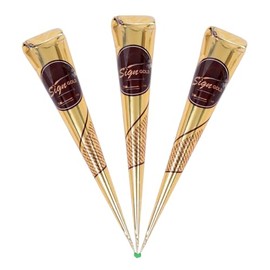 100% Natural Ready to Use Henna Paste Hair Color Hair Dye Cones (Reddish Brown, Pack of 3)