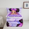 Black Princess Girls Comforter Set Full Size,Mermaid Scales Purple Bedding