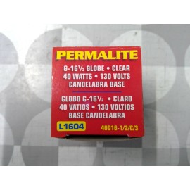 Permalite 40G16-1/2/C/3 L1604 40W G16-1/2 Globe Bulb **Free Shipping**