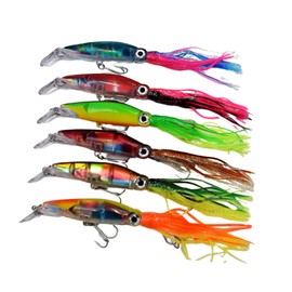 BESPORTBLE 6pcs Colorful Fishing Durable Artificial Baits with Beard Random Color for Outdoor Fishing Easy to Use Bite Resistant for Catching Various Fish Random Color