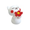 かわいい 猫 手作り ガラス細工 お花どうぞ シロネコ