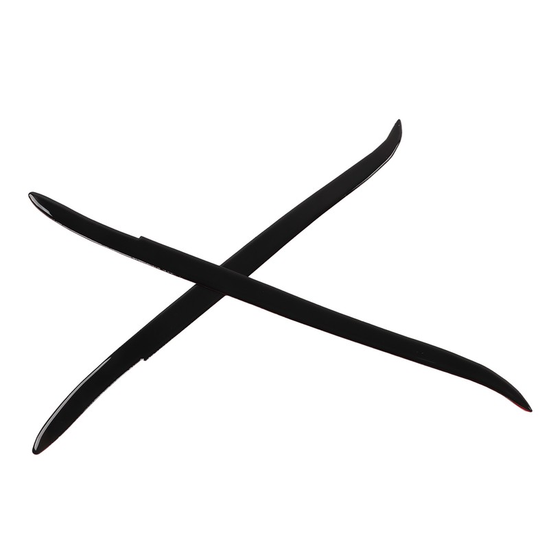 2 Pcs Headlight Eyebrow Glossy Black Trim Front Left Right