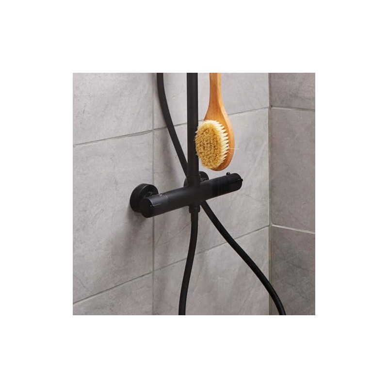 Matt Black Round Shower Mounting Kit – Bar Valve Fast