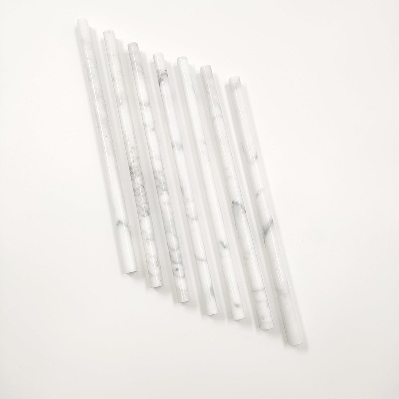 Jusmioke 15 Pack 0.5"X12" Carrara White Marble Pencil Liner Tile,