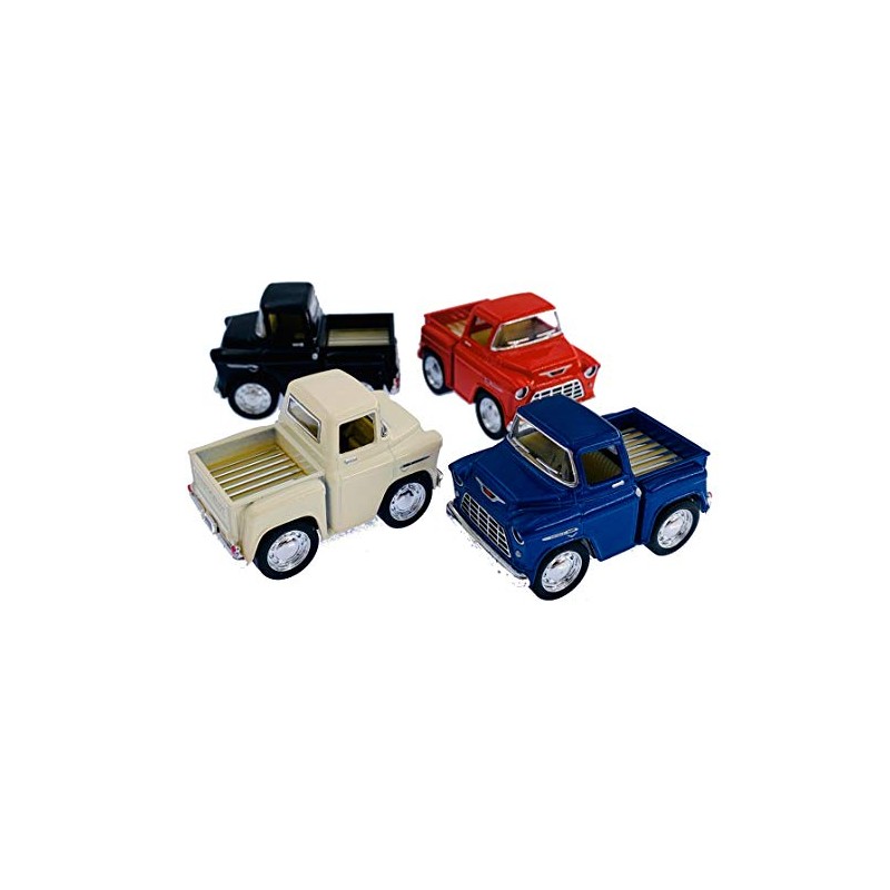 KiNSMART 1955 Chevy Stepside Pick-Up 2 Inch Pullback Action Trucks