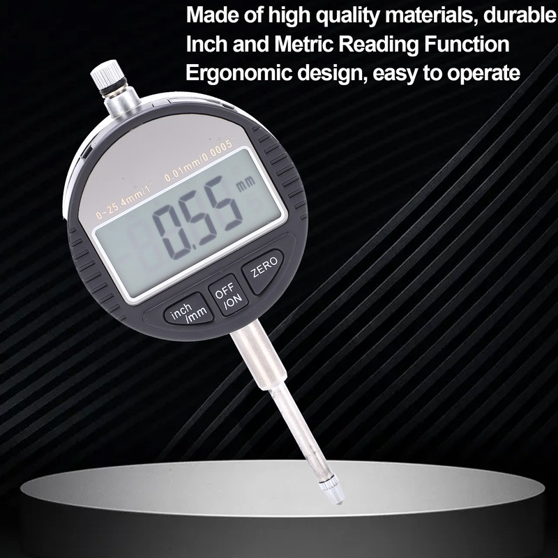 Electronic Digital Dial Indicator Gauge Inch/Metric Conversion Measuring Tool 0.01mm