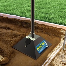 Tamper Tool with 10"x10" Compactor Plate & Fillable Steel Base, 49" All-Steel Handle, Adjustable Height, Ergonomic Grip for Soil, Asphalt, Gravel & Paver Compaction (10IN)