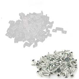 PZRT 40pcs LED Strip Light Mounting Brackets with 80pcs Screws, 14mm Width LED Fixing Silicone Mounting Clips for 2835 5050 3528 3014 LED Strip Light