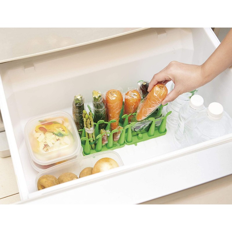 Cogit Veggie Tatechan, Green, Width 4.9 x Depth 3.7 inches