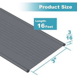 Garage Door Weather Seal - Bottom Seal Bead Type - Grey Vinyl (16')