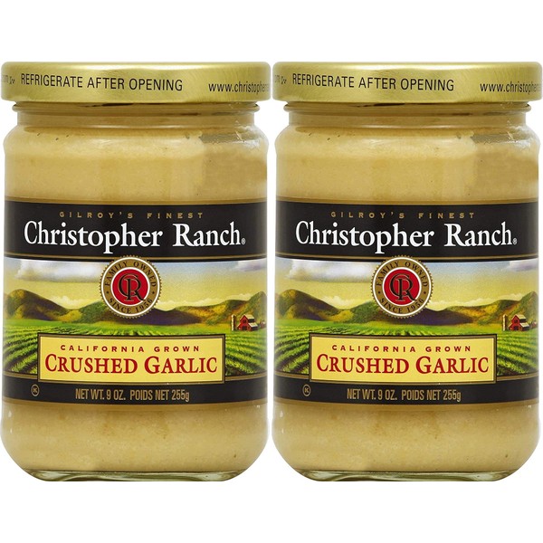 Christopher Ranch CRUSHED GARLIC – Famous Award Winning Heirloom Garlic - 9 Oz Pack of 2