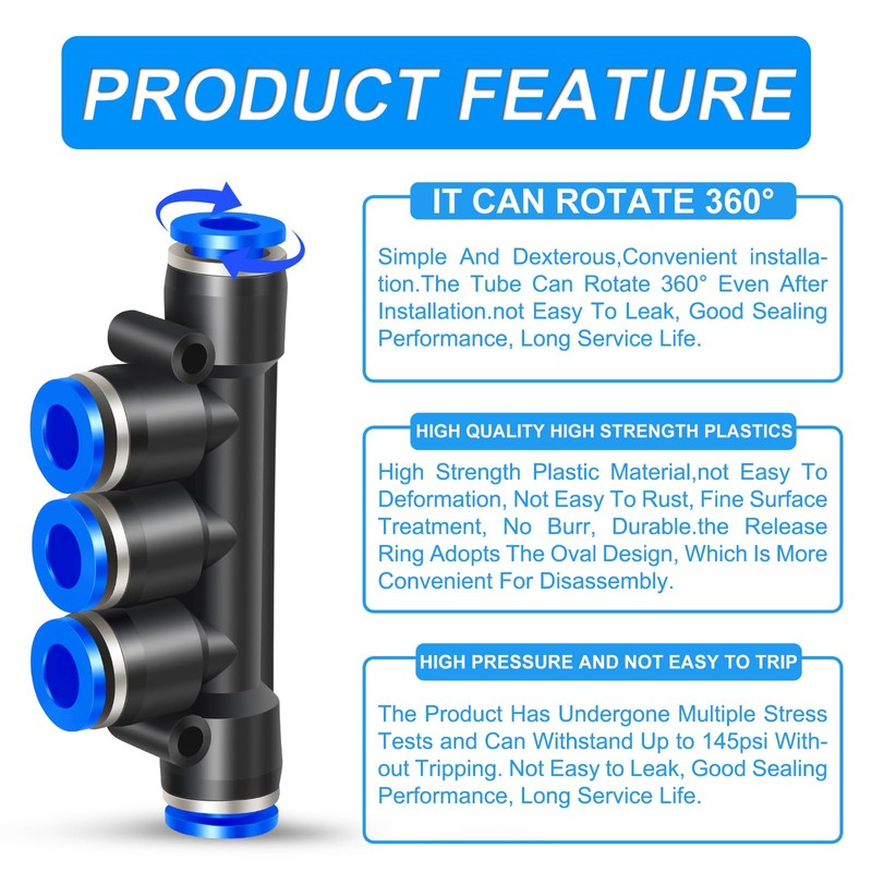 ERGAOBOY 5 pieces 10 mm pipe AD 5-way quick release