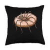 Brown Recluse Spider Eating A Donut Throw Pillow