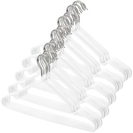 Tosnail 50 Pack 16-Inch Stainless Steel Wire Metal Hangers Non-Slip Clothes Hangers Space Saving Closet Organizer, White