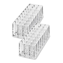 byAlegory (Set of 2) Acrylic Nail Art Tool Organizer 24 Space High Wall Storage Vanity Container For All Nail Tools - Clear