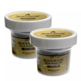 Skin Food 스킨푸드 블랙슈가 마스크 워시 오프 120gx2ea 각질제거 Skinfood Black Sugar Mask Wash Off 120g x 2ea Exfoliator