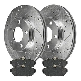 AutoShack Rear Brake Kit Replacement for 2011-2014 Ford Mustang 3.7L 5.0L V6 V8 RWD Drilled & Slotted Zinc Coated Disc Brake Rotors Ceramic Brakes Pads 11.81" (300mm) BRKPKG005337