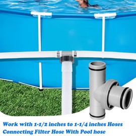 LISINAN Pool Hose Connectors and Fittings, Pool Hose T Splitter 1.5” to 1.25” for Swimming Pool Vacuums, Cleaners or Filter Pump Hoses (1.5" to 1.25"-3 interfaces)