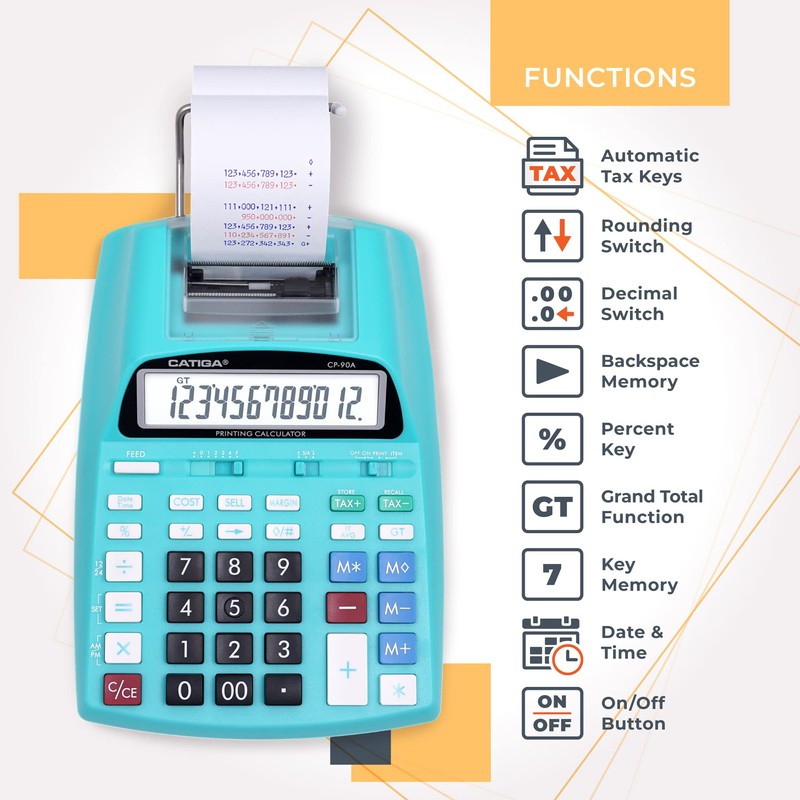 CATIGA New & Upgraded 2024 Printing Calculator Adding Machine 10