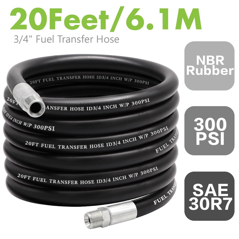 Jeemiter 3/4" ID x 20FT Fuel Oil Transfer Hose with