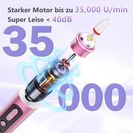 POFIBO Nail Cutter Wireless 35000 rpm Nail Cutter for Gel Nails - Professional Nail Drill for Gel and Acrylic Nails, Electric Nail File with Adjustable Speed for Manicure Pedicure