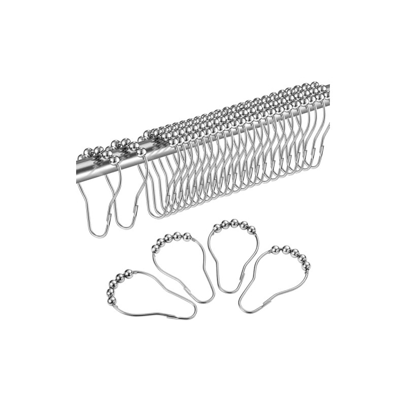LIHAO Anillos Ganchos para Cortina de Ducha de Acero Inoxidable