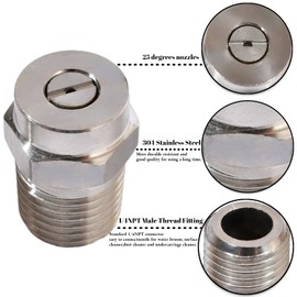 Pressure Washer Threaded Spray Nozzle Tips Universal Replacement for Surface Cleaner 40 Degree Water Broom and Undercarriage 1/4''NPT Male Fitting Screw Type Stainless Steel Orifice 2.5 4000PSI 2Pcs