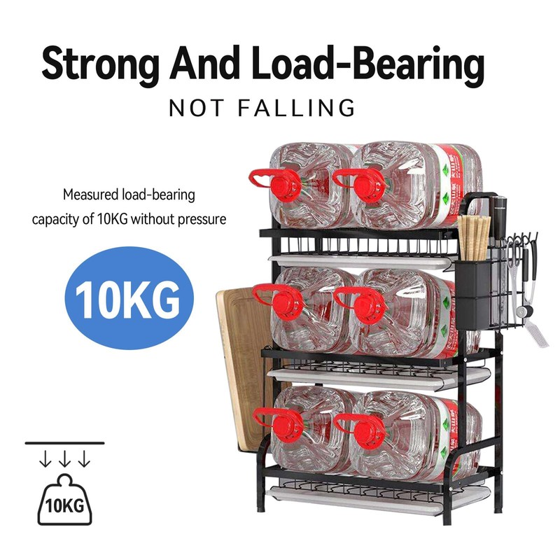 KUK 3 Tier Dish Drying Rack, Large Stainless Steel Over