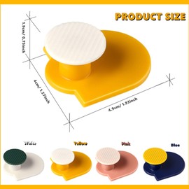 Chchmu Adhesive Wall Hooks, 4 Packs Utility Waterproof Geometric Hook Heavy Duty Wall Hangers for Robe Coat Towel Keys Bags, Colorful Decorative Sticky Hook for Backpack Hat Scarf Belt