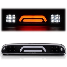 LQI LED Third 3rd Brake Light High Mount Stop Light Fit Ford F250 F350 F450 F550 Super Duty 99-16/Fit Ranger 93-11, Rear Cab Center Mount Tail Light, Clear Lens Black Housing