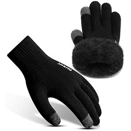 Rahhint Thermal Winter Gloves for Men Women Wool Knit Gloves with fleece lining insulated Liner Keep Hand Warm Gift