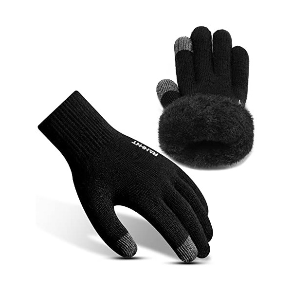 Rahhint Thermal Winter Gloves for Men Women Wool Knit Gloves