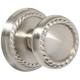 Classic Rope Rosette Set with Matching Rope Door Knobs Double Dummy in Satin Nickel. Old Door Knobs.