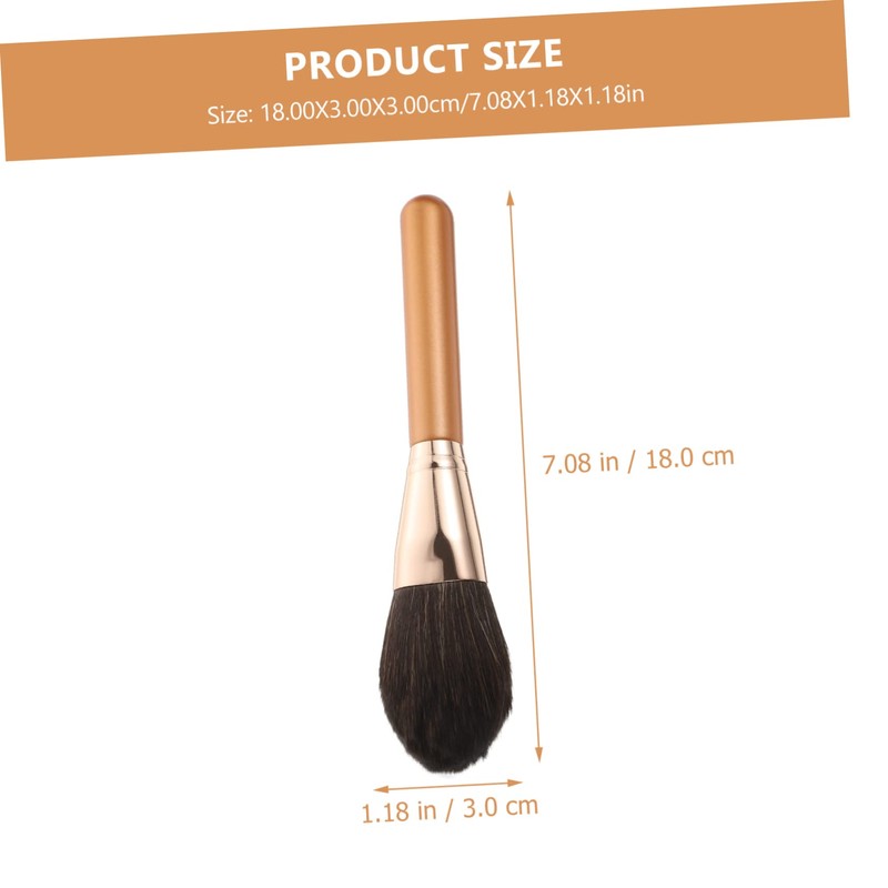 Baluue Practical Makeup Double-ended Blush Powder Brush Wooden Handle Multipurpose