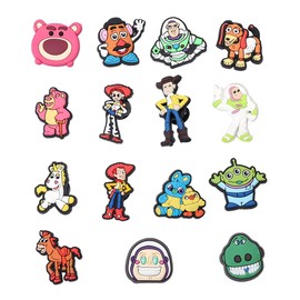 15, 30, Mixed, Girl Or Boy Superhero Famous Cute Cool Funny Random Colourful Shoe Charms Decorations For Croc Clog Shoes, Bracelet And Wristband For Women & Men No Duplicates (15 Toy Story)